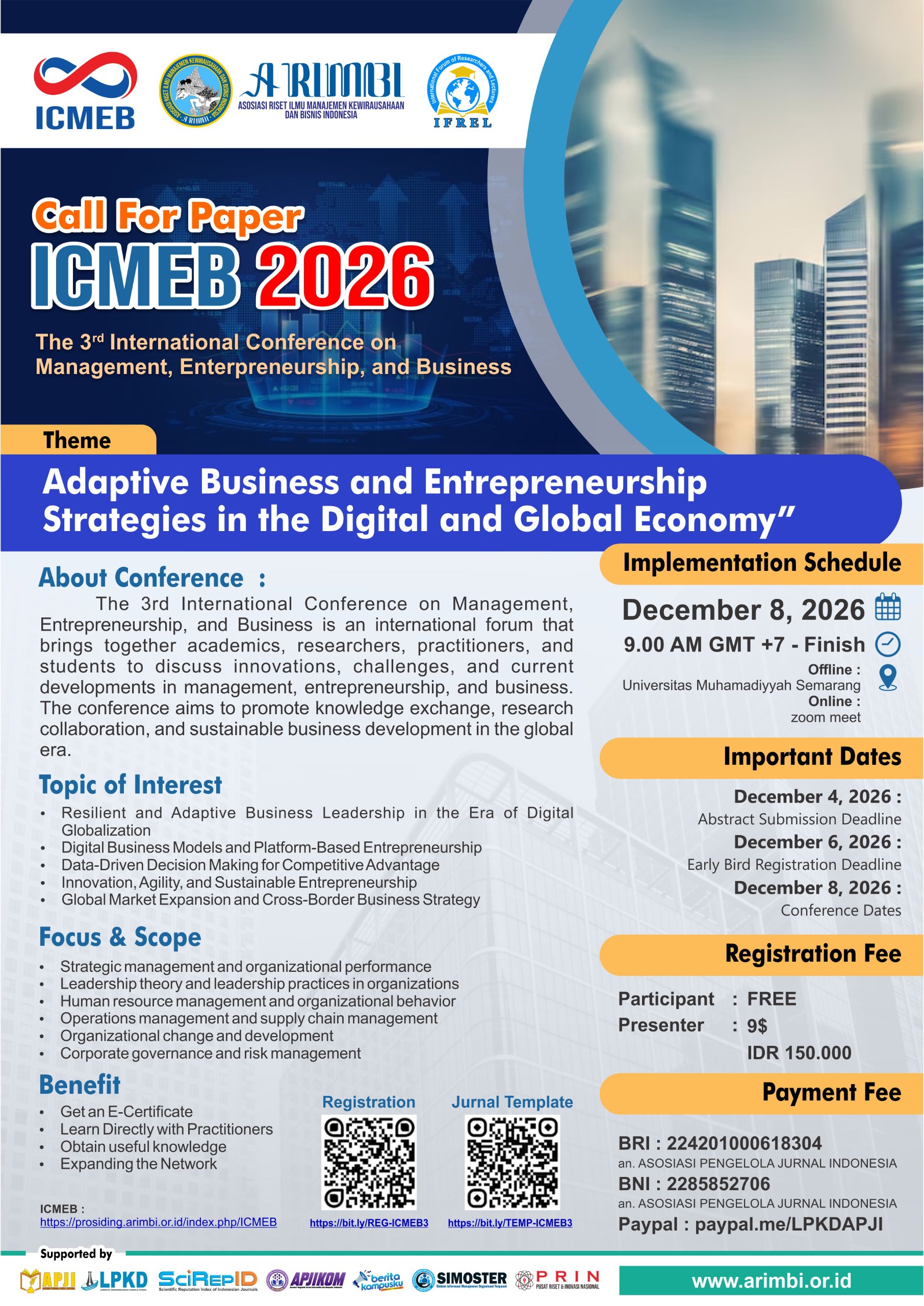 The 3rd International Conference on Management, Enterpreneurship, and Business